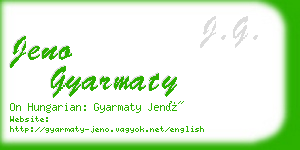 jeno gyarmaty business card